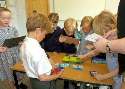 Schoolchildren doing FunMats project (low res)