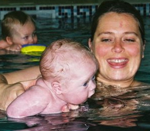 baby swimming