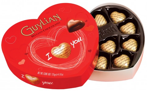valentine Guylian choco I Love you 125g open