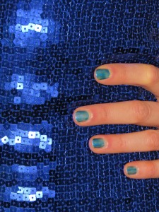 sequin-dress painted nails pampering