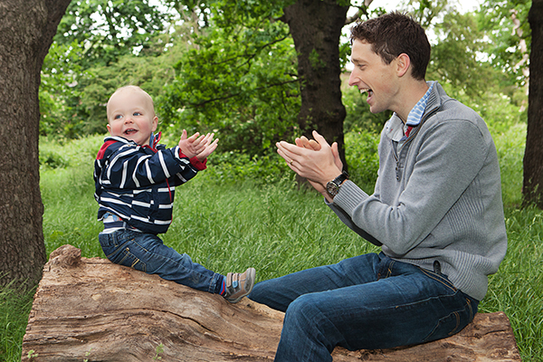 Family portrait father and son
