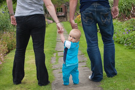 Family portrait holding hands