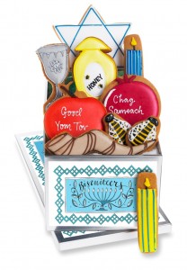 Biscuiteers Jewish New Year Tin Rosh Hashana with stickers lowres