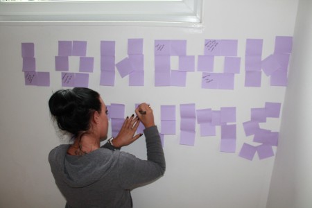 post-it notes london mums brainstorming