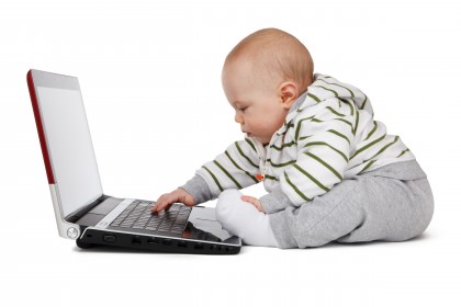 baby on the computer