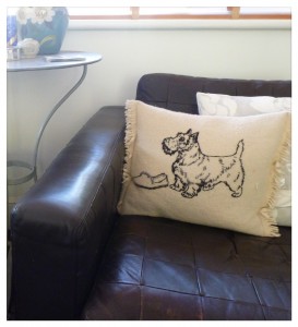 Interiors dog cushion