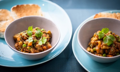 Recipe Great British Chefs Alfred Prasad's hot mixed vegetables on toasted baps