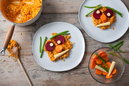 Recipe Great British Chefs Andrew Mackenzie's Tomato and vegetable risotto faces