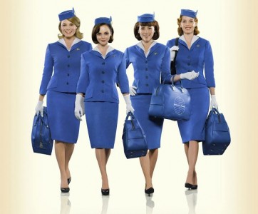 Pan Am series girls in uniform vintage fashion
