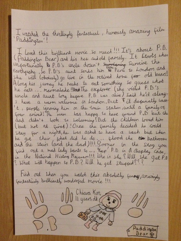 child reporter Chiara Paddington movie 