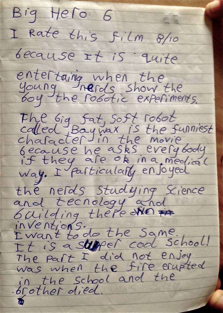 Big Hero 6 and Feast London Mums magazine Diego child reporter