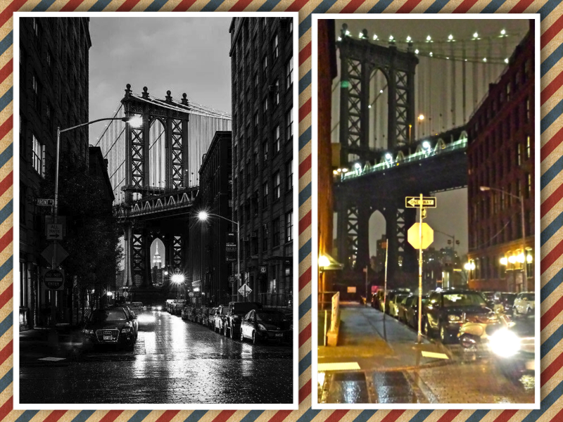 New York Brooklyn old and new collage
