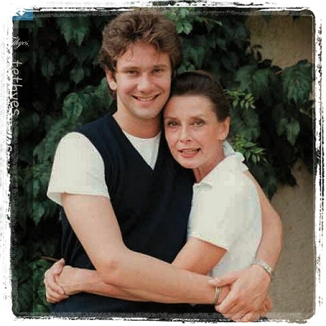 hugging her 1st son Sean.