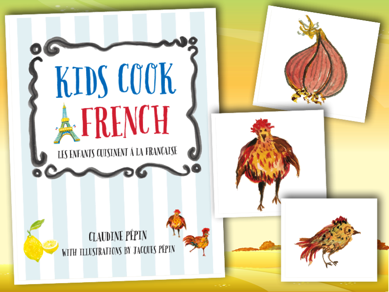 Kids cook French book collage