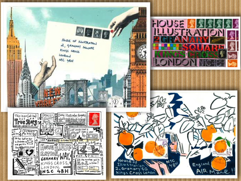 envelope parcel event house of illustration collage