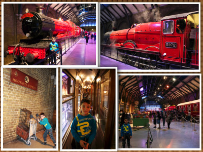 Harry Potter Studio Tour Hogwarts express train London Mums magazine collage