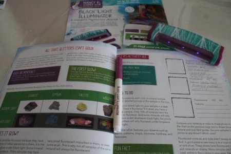 Nancy B’s Black Light Illuminator & Nature’s Mysteries Journal rocks that glow