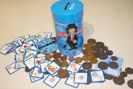 Numeracy games with Little Banker money maths box