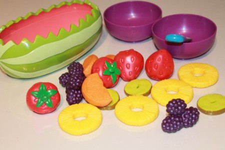 Pretend Play ideas with Little Chef & his New Sprouts Fresh Fruit Salad fruits