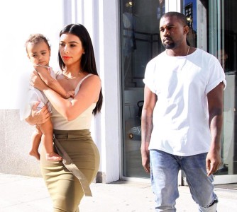 Kim and Kayne with North West