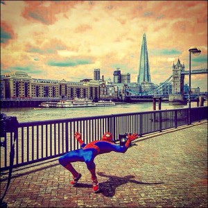 London Mums annual Christmas party spiderman