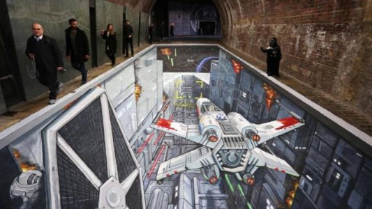 SW death star-trench-run-recreated-in-3d-artwork-in-london