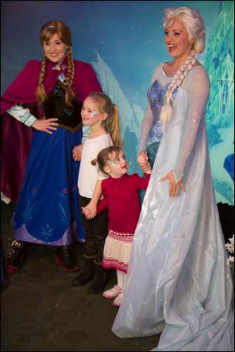Anna and Elsa - Disney Store Christmas Party