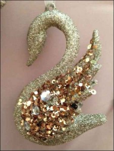 Baubles & Christmas Tree Decorations table golden swan