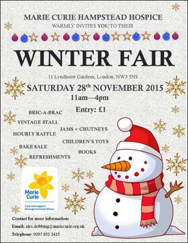 Marie Curie Winter Fair 2015
