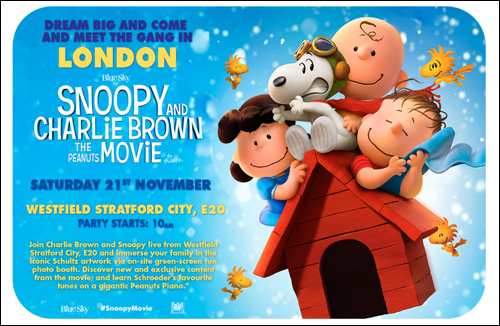 competition the peanuts movie Stratford Shopping Centre
