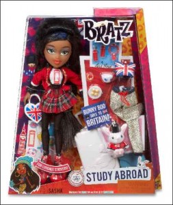 Bratz Study Abroad british Doll box Sasha to UK FW PKG F