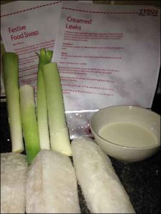 Festive Food Swap Challenge Recipe for Creamed Leeks ingredients