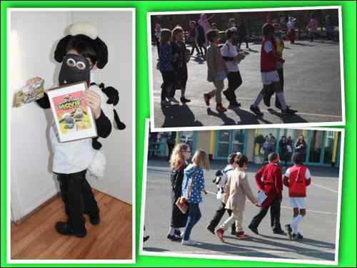 shaun the sheep costume parade collage