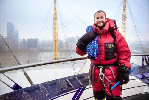 Up at The O2 and adventurer James Ketchell