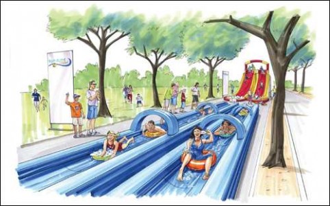 summer activities london SplashFest - Slip-Slide Stream (artist impression)