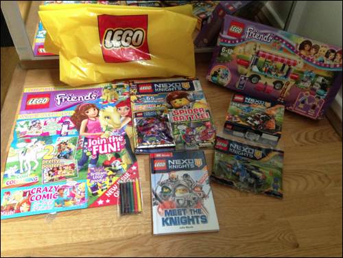 Kids Club Amelie & Frankie review Lego Nexo Knights sets at Legoland goodie bags