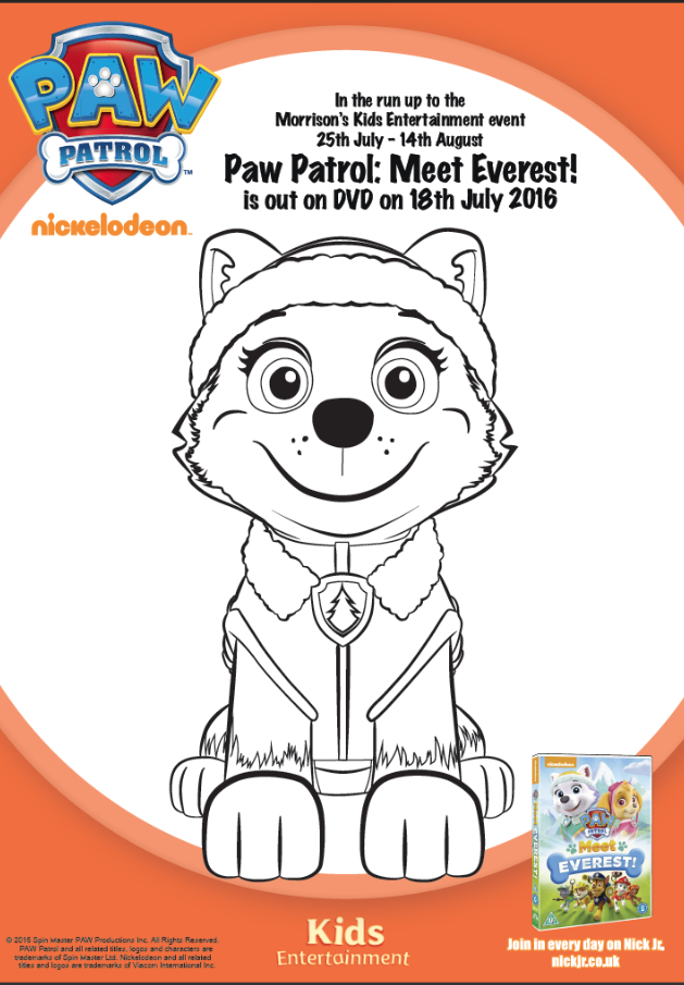 Paw Patrol Meet Everest download sheet