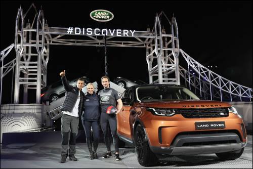 bear-grylls-zara-phillips-and-sir-ben-ainslie-at-the-global-unveiling-of-the-land-rover-discovery-at-packington-hall-solihull