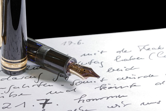 fountain pen writing letters