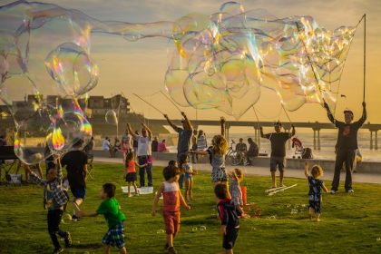 bubbles summer beach party kids