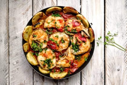 ROASTED HAKE WITH TOMATOES AND POTATOES - merluza al horno JAMON.CO.UK