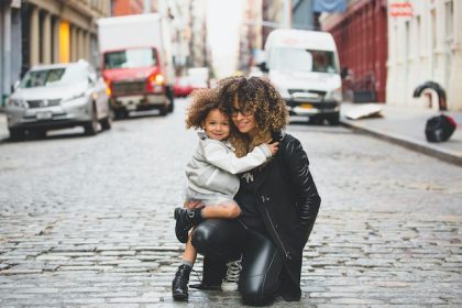 mum and daughter on the street