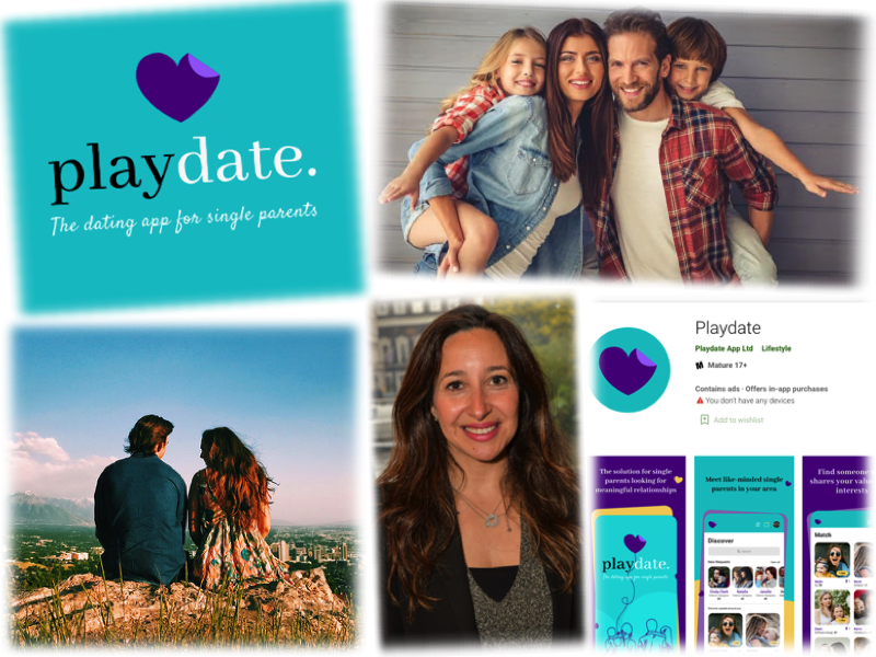 smiley parents and children posing for dating poster for mums magazine 