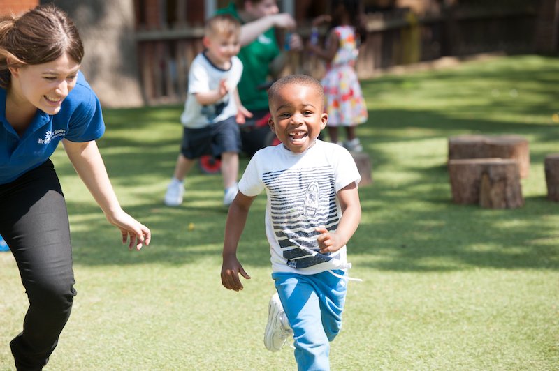 nursery kids running