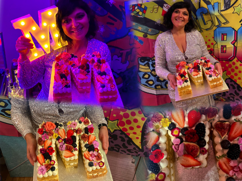 M shaped cake by my baker for london mums magazine summer party