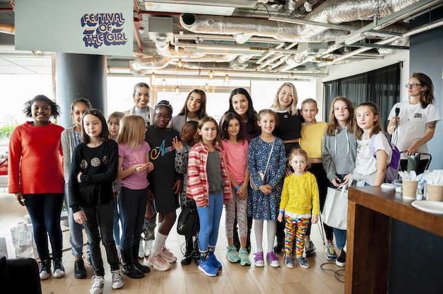 girls attending Festival of The Girl posing for mums magazine