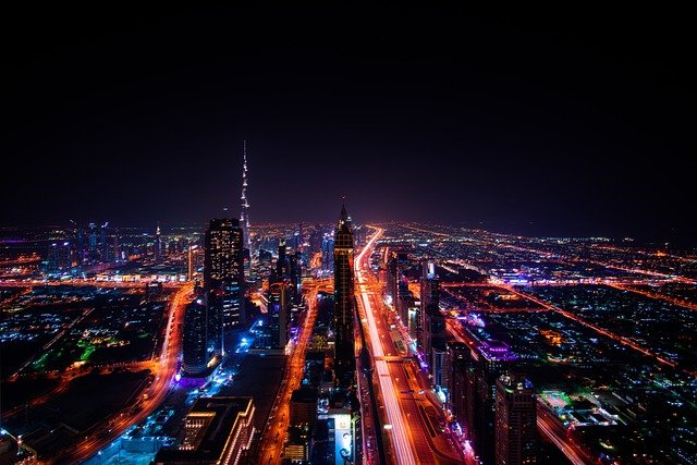 skyline dubai at night 