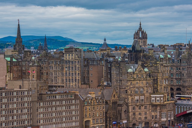  old buildings in scotland holyrood park in edinburgh-