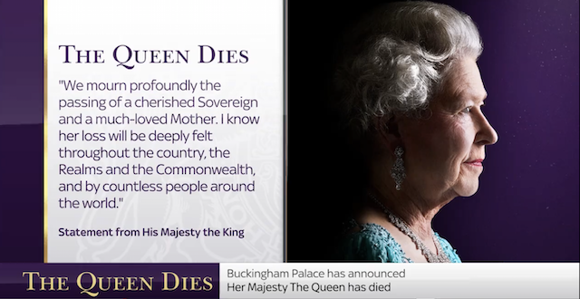 Message by King Charles to his mother wearing blue dress 