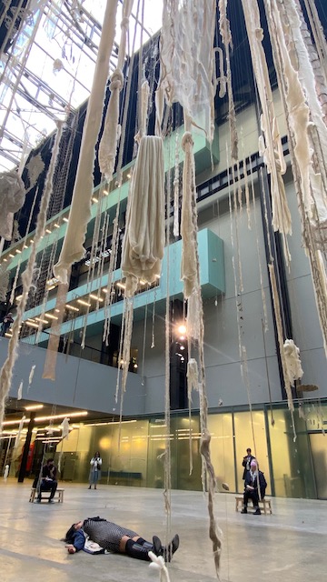 TATE Modern Cecilia Vicun?a installation with hanging mobiles